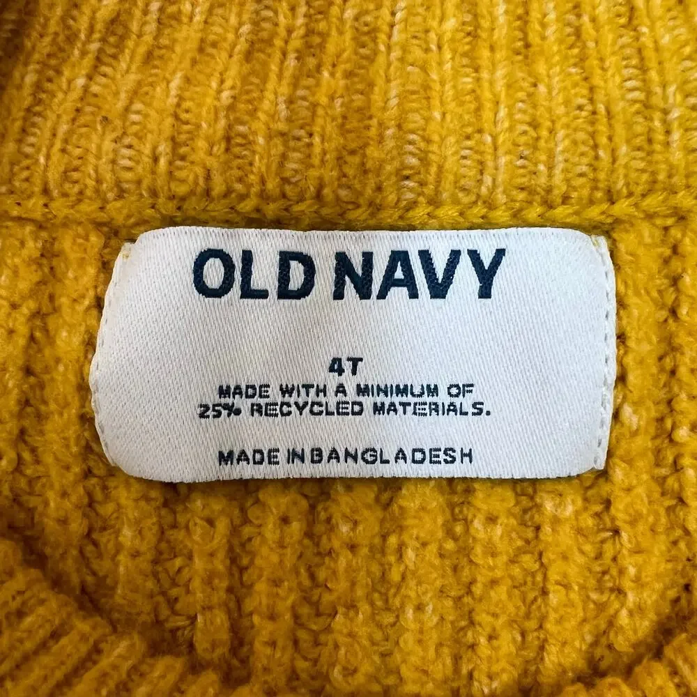 🍄3/$15 Old Navy Girls Sweater 4T Multi Colorblock Stripe Thick Knit Crewneck
